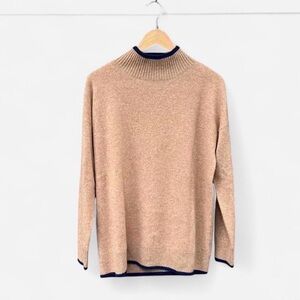 Saks Fifth Avenue Tan and Blue Cashmere Sweater